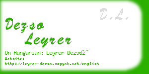 dezso leyrer business card